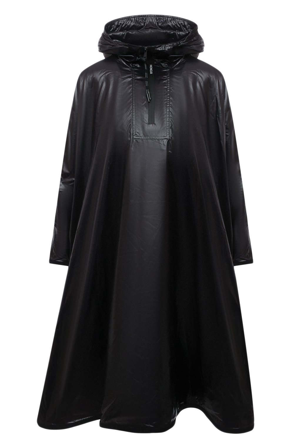 Женский дождевик MONCLER черного цвета, арт. G2-093-3G000-11-68950 | Фото 1 (Длина (верхняя одежда): До колена; Материал внешний: Синтетический материал; Стили: Спорт-шик; Рукава: 3/4; Кросс-КТ: дождевики)