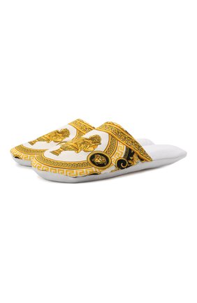 Женского текстильные домашние туфли VERSACE белого цвета по цене 9865 руб., арт. ZSLP00002/ZC0SP094 | Фото 1 Женского текстильные домашние туфли VERSACE белого цвета, арт. ZSLP00002/ZC0SP094 | Фото 1