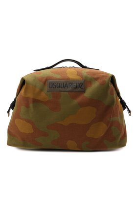Мужская текстильная дорожная сумка DSQUARED2 хаки цвета по цене 63500 руб., арт. DFM0029 168S0074 | Фото 1 Мужская текстильная дорожная сумка DSQUARED2 хаки цвета, арт. DFM0029 168S0074 | Фото 1 (Ремень/цепочка: На ремешке; Материал: Текстиль; Размер: large)