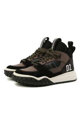 Детские кожаные кеды DSQUARED2 серого цвета по цене 22850 руб., арт. 68573/CR0STA/S0FT/NAKAI/GUM/28-35 | Фото 1 Детские кожаные кеды DSQUARED2 серого цвета, арт. 68573/CR0STA/S0FT/NAKAI/GUM/28-35 | Фото 1 (Материал внутренний: Текстиль; Материал внешний: Кожа)