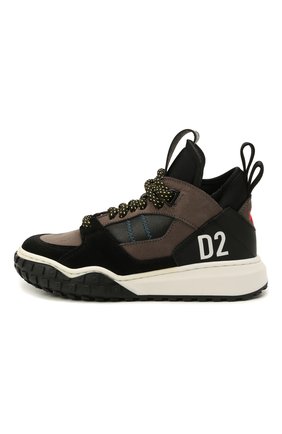 Детские кожаные кеды DSQUARED2 серого цвета по цене 22850 руб., арт. 68573/CR0STA/S0FT/NAKAI/GUM/28-35 | Фото 2 Детские кожаные кеды DSQUARED2 серого цвета, арт. 68573/CR0STA/S0FT/NAKAI/GUM/28-35 | Фото 2 (Материал внутренний: Текстиль; Материал внешний: Кожа)
