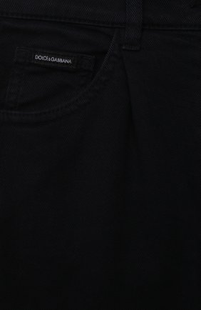 Детские джинсы DOLCE & GABBANA темно-синего цвета, арт. L52F30/LY049/8-14 | Фото 3 (Материал внешний: Хлопок; Кросс-КТ: джинсы; Ростовка одежда: 10 - 11 лет | 140 - 146см, 12 лет | 152 см, 8 лет | 128 см)