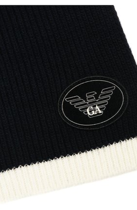 Детский шерстяной шарф EMPORIO ARMANI синего цвета по цене 11650 руб., арт. 404644/1A454 | Фото 2 Детский шерстяной шарф EMPORIO ARMANI синего цвета, арт. 404644/1A454 | Фото 2