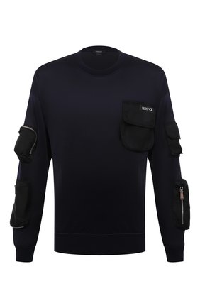 Мужской свитшот VERSACE темно-синего цвета по цене 133500 руб., арт. 1000937/1A00658 | Фото 1 Мужской свитшот VERSACE темно-синего цвета, арт. 1000937/1A00658 | Фото 1