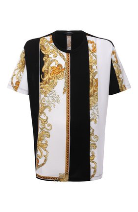 Мужская хлопковая футболка VERSACE черного цвета по цене 47450 руб., арт. 1000850/1A00662 | Фото 1 Мужская хлопковая футболка VERSACE черного цвета, арт. 1000850/1A00662 | Фото 1