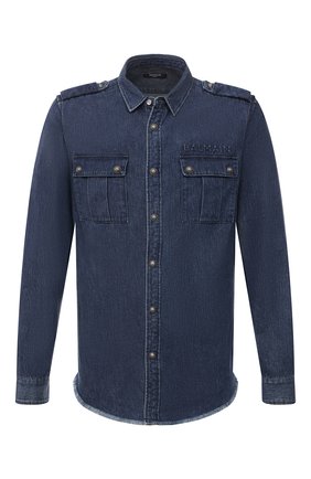 Мужская джинсовая рубашка BALMAIN синего цвета по цене 109000 руб., арт. WH1HC030/145D | Фото 1 Мужская джинсовая рубашка BALMAIN синего цвета, арт. WH1HC030/145D | Фото 1 (Рукава: Длинные; Материал внешний: Хлопок, Деним; Длина (для топов): Стандартные; Случай: Повседневный; Кросс-КТ: Деним; Принт: Однотонные; Воротник: Кент; Манжеты: На кнопках; Стили: Гранж)