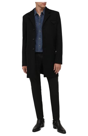 Мужская джинсовая рубашка BALMAIN синего цвета по цене 109000 руб., арт. WH1HC030/145D | Фото 2 Мужская джинсовая рубашка BALMAIN синего цвета, арт. WH1HC030/145D | Фото 2 (Рукава: Длинные; Материал внешний: Хлопок, Деним; Длина (для топов): Стандартные; Случай: Повседневный; Кросс-КТ: Деним; Принт: Однотонные; Воротник: Кент; Манжеты: На кнопках; Стили: Гранж)