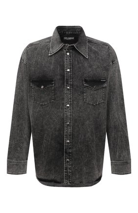 Мужская джинсовая рубашка DOLCE & GABBANA серого цвета по цене 71600 руб., арт. G5IH1D/G8EG8 | Фото 1 Мужская джинсовая рубашка DOLCE & GABBANA серого цвета, арт. G5IH1D/G8EG8 | Фото 1 (Материал внешний: Хлопок; Длина (для топов): Стандартные; Рукава: Длинные; Кросс-КТ: Деним; Случай: Повседневный; Принт: Однотонные; Воротник: Кент; Манжеты: На кнопках; Стили: Гранж)