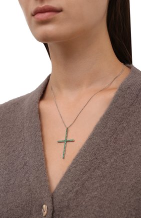 Женская подвеска cross LEVASHOVAELAGINA зеленого цвета по цене 13970 руб., арт. cross2/n | Фото 2 Женская подвеска cross LEVASHOVAELAGINA зеленого цвета, арт. cross2/n | Фото 2