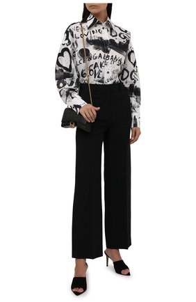 Женская хлопковая рубашка DOLCE & GABBANA черно-белого цвета по цене 75850 руб., арт. F5N84T/HS5K4 | Фото 2 Женская хлопковая рубашка DOLCE & GABBANA черно-белого цвета, арт. F5N84T/HS5K4 | Фото 2
