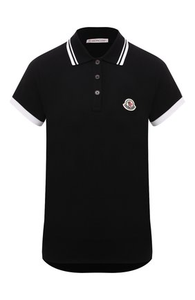 Женское хлопковое поло MONCLER черного цвета по цене 20200 руб., арт. G2-093-8A000-02-84720 | Фото 1 Женское хлопковое поло MONCLER черного цвета, арт. G2-093-8A000-02-84720 | Фото 1 (Рукава: Короткие; Материал внешний: Хлопок; Длина (для топов): Стандартные; Стили: Спорт-шик)