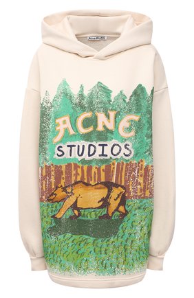Женский хлопковое худи ACNE STUDIOS кремвого цвета по цене 35200 руб., арт. AI0105 | Фото 1 Женский хлопковое худи ACNE STUDIOS кремвого цвета, арт. AI0105 | Фото 1 (Рукава: Длинные; Длина (для топов): Удлиненные; Материал внешний: Хлопок; Женское Кросс-КТ: Худи-одежда; Стили: Спорт-шик)