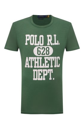 Мужская хлопковая футболка POLO RALPH LAUREN зеленого цвета по цене 8195 руб., арт. 710851923 | Фото 1 Мужская хлопковая футболка POLO RALPH LAUREN зеленого цвета, арт. 710851923 | Фото 1