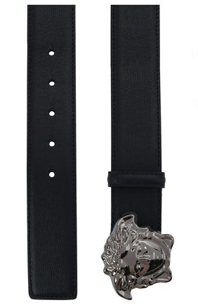 Мужской кожаный ремень VERSACE темно-синего цвета по цене 36750 руб., арт. 1001340/1A00593 | Фото 3 Мужской кожаный ремень VERSACE темно-синего цвета, арт. 1001340/1A00593 | Фото 3 (Случай: Повседневный, Формальный)