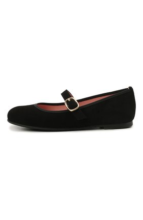 Детские замшевые балетки PRETTY BALLERINAS черного цвета по цене 11200 руб., арт. 49.106-R/ANGELIS | Фото 2 Детские замшевые балетки PRETTY BALLERINAS черного цвета, арт. 49.106-R/ANGELIS | Фото 2