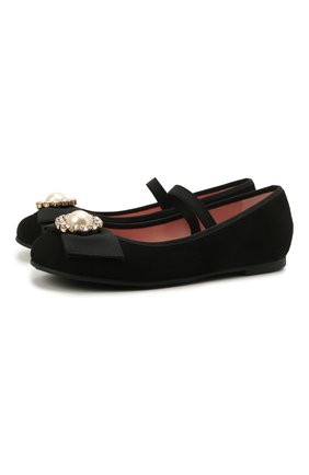 Детские замшевые балетки PRETTY BALLERINAS черного цвета по цене 14200 руб., арт. 49.631-R/ANGELIS | Фото 1 Детские замшевые балетки PRETTY BALLERINAS черного цвета, арт. 49.631-R/ANGELIS | Фото 1