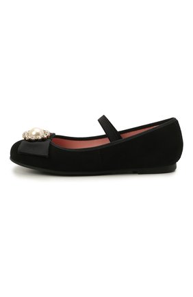Детские замшевые балетки PRETTY BALLERINAS черного цвета по цене 14200 руб., арт. 49.631-R/ANGELIS | Фото 2 Детские замшевые балетки PRETTY BALLERINAS черного цвета, арт. 49.631-R/ANGELIS | Фото 2