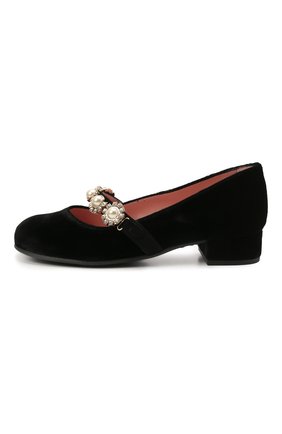 Детские текстильные туфли PRETTY BALLERINAS черного цвета по цене 16000 руб., арт. 49.632-R/AFR0DITE-D0 | Фото 2 Детские текстильные туфли PRETTY BALLERINAS черного цвета, арт. 49.632-R/AFR0DITE-D0 | Фото 2