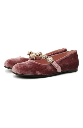 Детские текстильные балетки PRETTY BALLERINAS розового цвета по цене 16000 руб., арт. 49.637/AFR0DITE-D0 | Фото 1 Детские текстильные балетки PRETTY BALLERINAS розового цвета, арт. 49.637/AFR0DITE-D0 | Фото 1