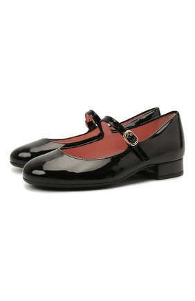 Детские кожаные туфли PRETTY BALLERINAS черного цвета по цене 14200 руб., арт. 49.649/SHADE | Фото 1 Детские кожаные туфли PRETTY BALLERINAS черного цвета, арт. 49.649/SHADE | Фото 1