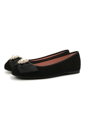 Детские замшевые балетки PRETTY BALLERINAS черного цвета по цене 16000 руб., арт. 49.651-R/ANGELIS | Фото 1 Детские замшевые балетки PRETTY BALLERINAS черного цвета, арт. 49.651-R/ANGELIS | Фото 1