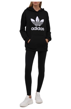 Женские хлопковые леггинсы ADIDAS ORIGINALS черного цвета по цене 3020 руб., арт. H06625 | Фото 2 Женские хлопковые леггинсы ADIDAS ORIGINALS черного цвета, арт. H06625 | Фото 2