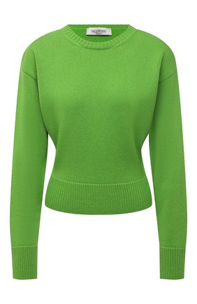 Женский кашемировый свитер VALENTINO зеленого цвета по цене 133500 руб., арт. WB3KCC266LS | Фото 1