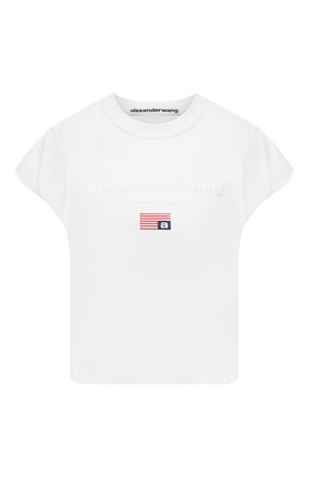 Женская хлопковая футболка ALEXANDER WANG белого цвета по цене 31950 руб., арт. 1CC3211495 | Фото 1 Женская хлопковая футболка ALEXANDER WANG белого цвета, арт. 1CC3211495 | Фото 1