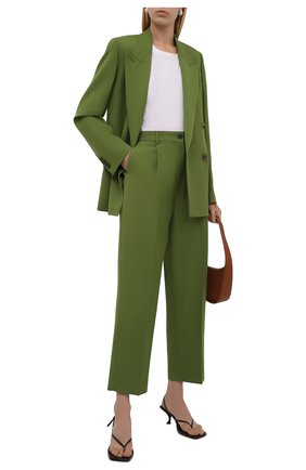 Женские брюки ACNE STUDIOS зеленого цвета по цене 35200 руб., арт. AK0414 | Фото 2 Женские брюки ACNE STUDIOS зеленого цвета, арт. AK0414 | Фото 2 (Материал внешний: Шерсть, Синтетический материал; Длина (брюки, джинсы): Стандартные; Женское Кросс-КТ: Брюки-одежда; Стили: Кэжуэл; Силуэт Ж (брюки и джинсы): Прямые)