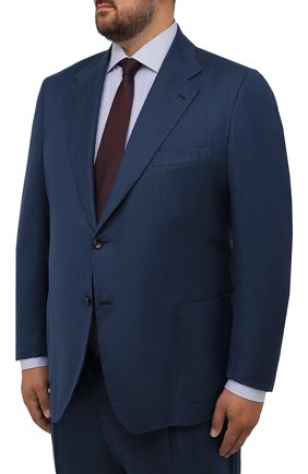 Мужской шерстяной костюм KITON синего цвета по цене 667500 руб., арт. UA81K0189A/64-68 | Фото 2 Мужской шерстяной костюм KITON синего цвета, арт. UA81K0189A/64-68 | Фото 2 (Рукава: Длинные; Материал внешний: Шерсть; Материал подклада: Купро; Костюмы М: Однобортный; Big sizes: Big Sizes; Стили: Классический)