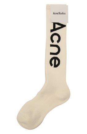 Мужские хлопковые носки ACNE STUDIOS кремвого цвета, арт. C80085/M | Фото 1 (Материал внешний: Хлопок; Кросс-КТ: бельё)