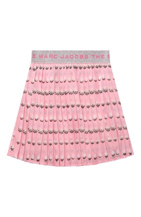 Детская плиссированная юбка MARC JACOBS (THE) розового цвета, арт. W13119 | Фото 2 (Случай: Повседневный; Ростовка одежда: 7 лет | 122 см, 5 лет | 110 см, 4 года | 104 см, 3 года | 98 см, 9 лет | 134 см)