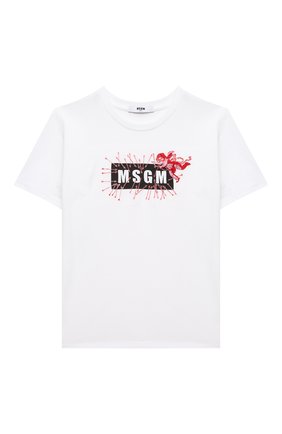 Детская хлопковая футболка MSGM KIDS белого цвета по цене 6995 руб., арт. MS027780 | Фото 1 Детская хлопковая футболка MSGM KIDS белого цвета, арт. MS027780 | Фото 1 (Материал внешний: Хлопок; Рукава: Короткие; Девочки Кросс-КТ: футболка-одежда; Ростовка одежда: 10 - 11 лет | 140 - 146см, 12 лет | 152 см, 13 - 15 лет | 158 см, 6 лет | 116 см, 8 лет | 128 см)
