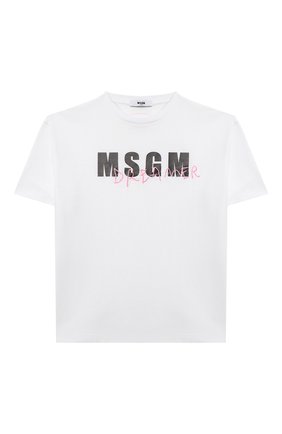 Детская хлопковая футболка MSGM KIDS белого цвета по цене 5620 руб., арт. MS027814 | Фото 1 Детская хлопковая футболка MSGM KIDS белого цвета, арт. MS027814 | Фото 1