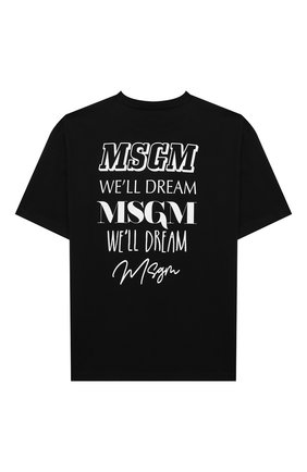 Детская хлопковая футболка MSGM KIDS черного цвета по цене 4995 руб., арт. MS027915 | Фото 2 Детская хлопковая футболка MSGM KIDS черного цвета, арт. MS027915 | Фото 2