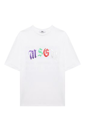 Детская хлопковая футболка MSGM KIDS белого цвета по цене 5245 руб., арт. MS027940 | Фото 1 Детская хлопковая футболка MSGM KIDS белого цвета, арт. MS027940 | Фото 1