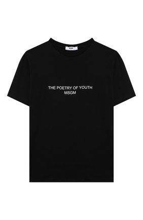 Детская хлопковая футболка MSGM KIDS черного цвета по цене 4755 руб., арт. MS027951 | Фото 1 Детская хлопковая футболка MSGM KIDS черного цвета, арт. MS027951 | Фото 1