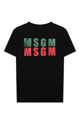 Детская хлопковая футболка MSGM KIDS черного цвета по цене 4755 руб., арт. MS027951 | Фото 2 Детская хлопковая футболка MSGM KIDS черного цвета, арт. MS027951 | Фото 2