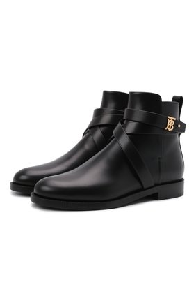 Женские кожаные ботинки new pryle BURBERRY черного цвета по цене 65900 руб., арт. 8042370 | Фото 1 Женские кожаные ботинки new pryle BURBERRY черного цвета, арт. 8042370 | Фото 1 (Материал внутренний: Натуральная кожа; Подошва: Плоская; Каблук высота: Низкий)