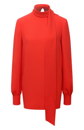 Женская шелковая блузка VALENTINO оранжевого цвета по цене 125000 руб., арт. WB3AE6351MM | Фото 1 Женская шелковая блузка VALENTINO оранжевого цвета, арт. WB3AE6351MM | Фото 1 (Рукава: Длинные; Длина (для топов): Удлиненные; Материал внешний: Шелк; Стили: Романтичный; Принт: Без принта; Женское Кросс-КТ: Блуза-одежда)
