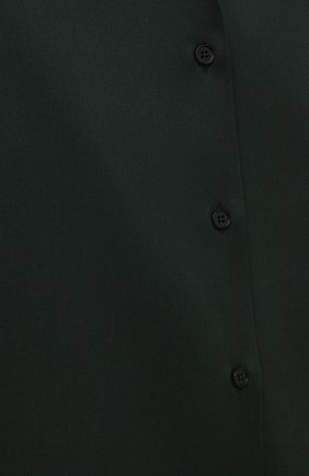 Женская шерстяная рубашка JIL SANDER темно-зеленого цвета, арт. JSPT602605-WT202500 | Фото 5 (Материал внешний: Шерсть; Рукава: Длинные; Принт: Без принта; Женское Кросс-КТ: Рубашка-одежда; Длина (для топов): Удлиненные; Стили: Минимализм, Кэжуэл)