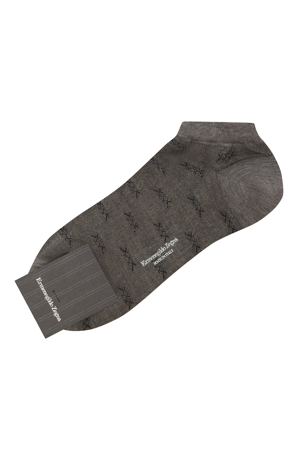 Мужские хлопковые носки ERMENEGILDO ZEGNA светло-серого цвета, арт. N5V024490 | Фото 1 (Кросс-КТ: бельё; Материал внешний: Хлопок)