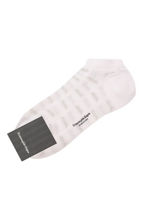 Мужские хлопковые носки ERMENEGILDO ZEGNA белого цвета, арт. N5V024490 | Фото 1 (Материал внешний: Хлопок; Кросс-КТ: бельё)