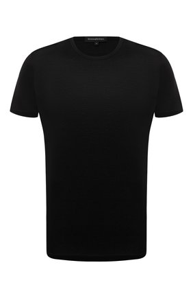Мужская хлопковая футболка ERMENEGILDO ZEGNA черного цвета, арт. N2M200070 | Фото 1 (Материал внешний: Хлопок; Кросс-КТ: домашняя одежда; Рукава: Короткие; Длина (для топов): Стандартные)