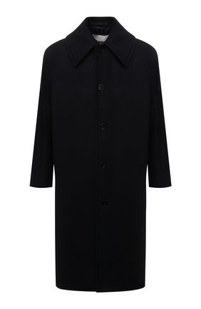 Мужской шерстяное пальто JIL SANDER темно-синего цвета по цене 179500 руб., арт. JSMT431001-MT200500 | Фото 1 Мужской шерстяное пальто JIL SANDER темно-синего цвета, арт. JSMT431001-MT200500 | Фото 1 (Материал внешний: Шерсть; Материал подклада: Вискоза; Мужское Кросс-КТ: пальто-верхняя одежда; Рукава: Длинные; Длина (верхняя одежда): Длинные; Стили: Минимализм, Классический)