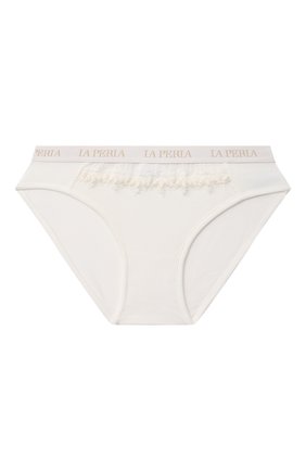 Детские трусы LA PERLA белого цвета по цене 4955 руб., арт. 55787/8A-14A | Фото 1 Детские трусы LA PERLA белого цвета, арт. 55787/8A-14A | Фото 1 (Материал внешний: Синтетический материал; Ростовка одежда: 10 - 11 лет | 140 - 146см, 12 лет | 152 см, 13 - 15 лет | 158 см, 8 лет | 128 см)