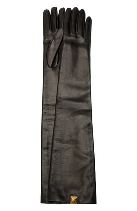 Женские кожаные перчатки VALENTINO темно-коричневого цвета, арт. WW2GCA19/TMD | Фото 1 (Материал: Натуральная кожа)