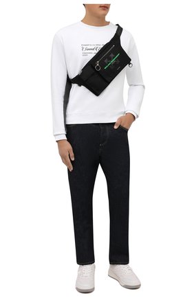Мужская текстильная поясная сумка OFF-WHITE черного цвета по цене 58300 руб., арт. 0MN0004G21FAB002 | Фото 2 Мужская текстильная поясная сумка OFF-WHITE черного цвета, арт. 0MN0004G21FAB002 | Фото 2 (Материал: Текстиль; Ремень/цепочка: На ремешке; Размер: medium)