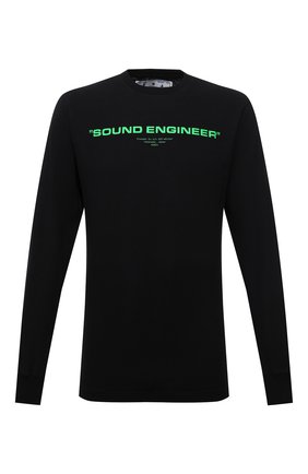 Мужская хлопковый лонгслив OFF-WHITE черного цвета по цене 31300 руб., арт. 0MAB001G21JER001 | Фото 1 Мужская хлопковый лонгслив OFF-WHITE черного цвета, арт. 0MAB001G21JER001 | Фото 1