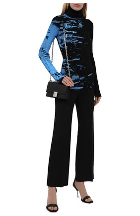 Женская шерстяная водолазка VETEMENTS черного цвета, арт. WA52KN800B 2901/BLUE/BLACK | Фото 2 (Материал внешний: Шерсть; Рукава: Длинные; Длина (для топов): Стандартные; Стили: Гламурный; Женское Кросс-КТ: Водолазка-одежда)